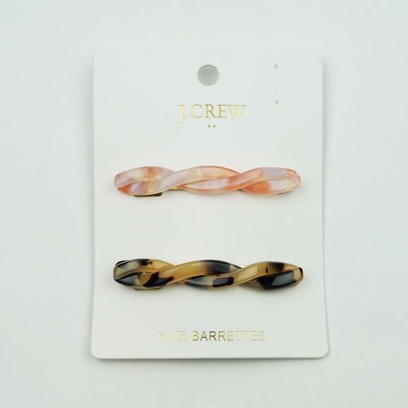 New JCREW Twisted Barrettes Set-of-Two in Multi $29 CJ020 - Picture 2 of 2